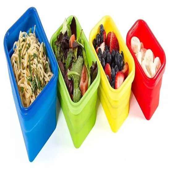Collapsible Silicone Food Storage Containers with Airtight Lids {2}