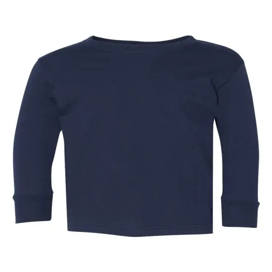 Rabbit Skins&reg; Toddler Fine Jersey Crewneck Long Sleeve Tee - 3302 Navy {7}