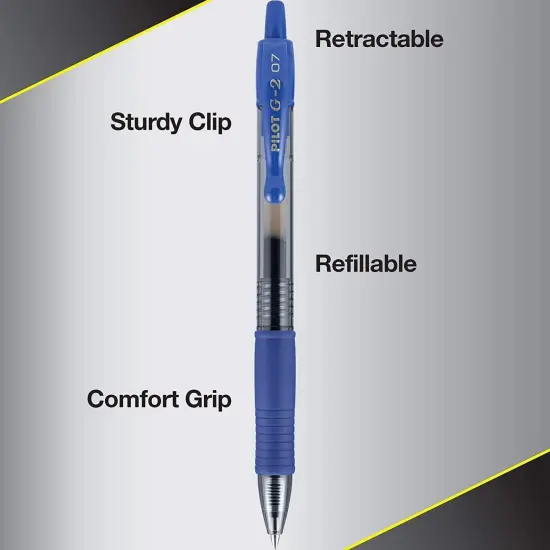 G2 Premium Refillable & Retractable Rolling Ball Gel Pens, Fine 0.7mm, Blue (31021) {5}