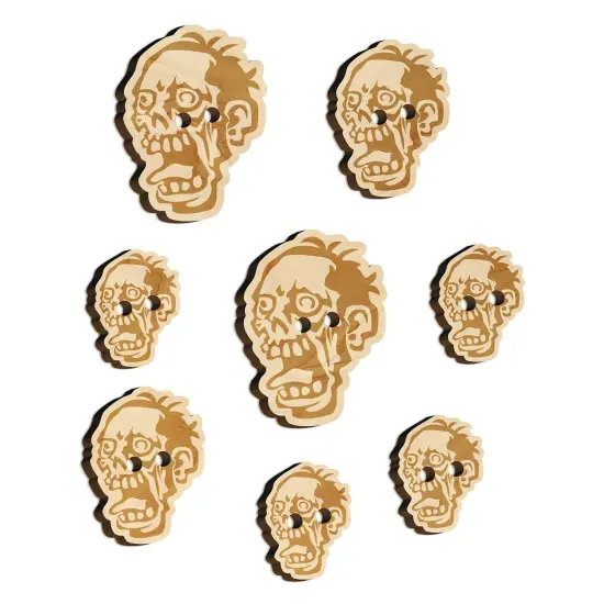 Zombie Undead Creepy Head Wood Buttons for Sewing Knitting Crochet DIY Craft {7}