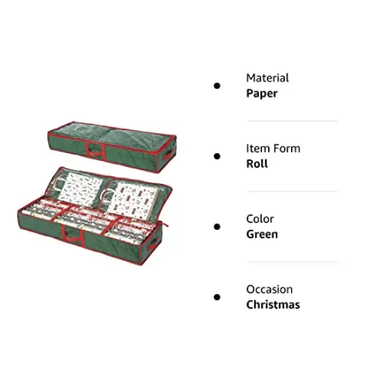Gift Wrap Organizer,Gift Wrapping Paper Storage Container,Holds up to 20 Rolls,41W x 14D x 6H (Green) {1}