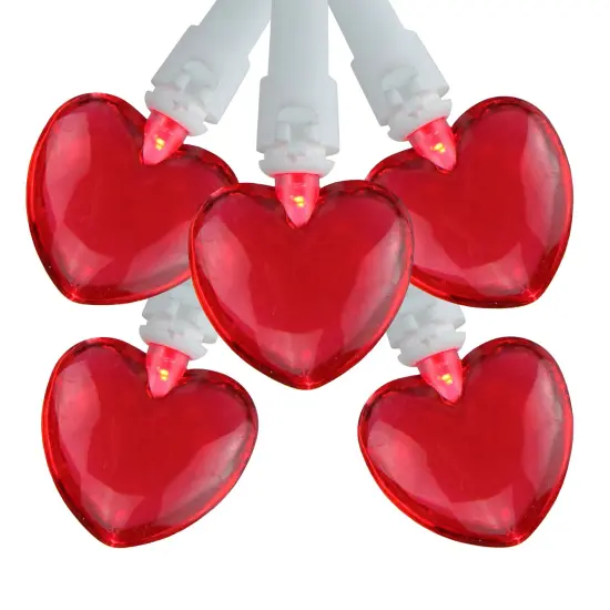 Northlight 20-Count Red LED Mini Hearts Valentine's Day Lights - 4.75ft, White Wire {1}