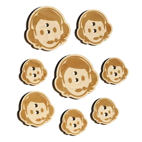 Occupation Customer Service Woman Icon Wood Buttons for Sewing Knitting Crochet DIY Craft {7}