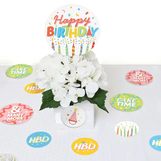 Big Dot of Happiness Party Time - Happy Birthday Party Giant Circle Confetti - Party Decorations - Large Confetti 27 Count {7}