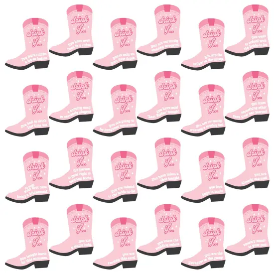 Big Dot of Happiness Drink If Game - Last Rodeo - Pink Cowgirl Bachelorette Party Game - 24 Count {3}