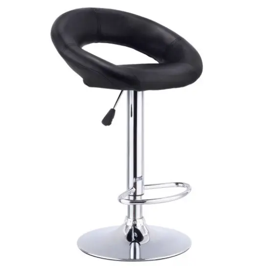 Set of 2 Adjustable Swivel PU Bar Stools {2}