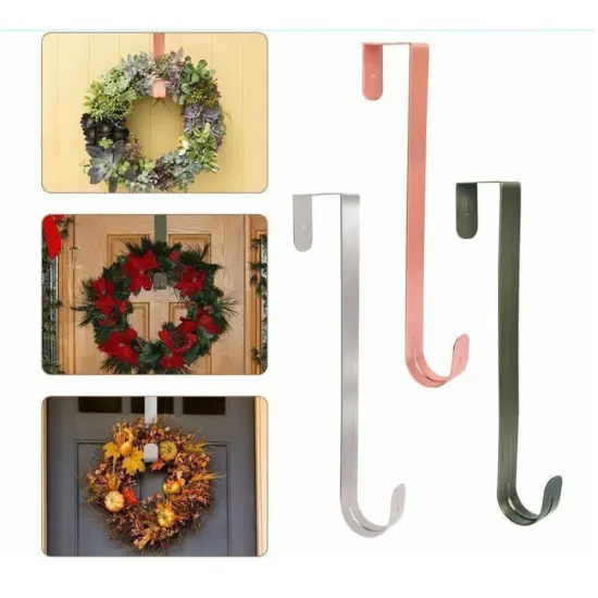 Front Door Christmas Wreath Metal Hanger Hooks 12"/15" {6}