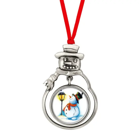 JFK Half Dollar Snowman Ornament With Colorized Snowman Coin {1}