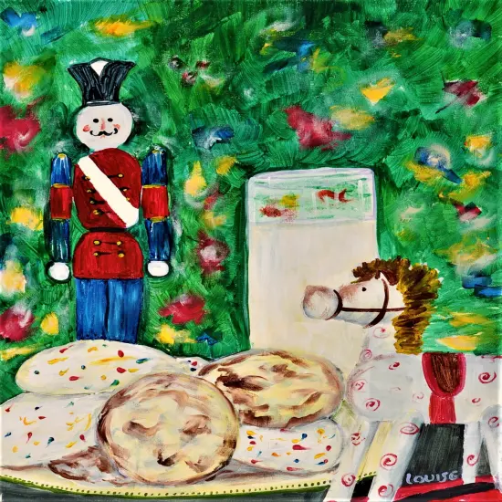 Christmas Paint Kit - Milk and Cookies Acrylic Painting Kit & Video Lesson, Christmas DIY craft, Art Gift Set, Beginner Painting, Paint At Home, Paint Party {1}
