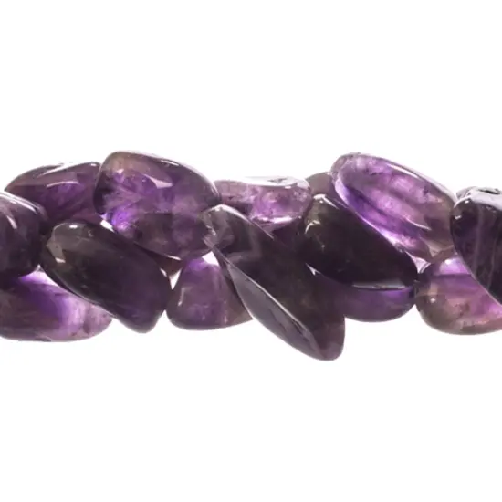 Earth's Jewel 10mm Amethyst Natural Semi-Precious Nugget 8" Strung Bead {1}
