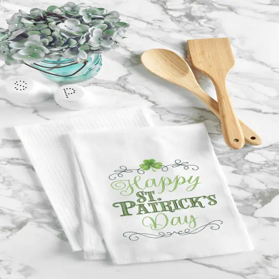 Happy St. Patrick's Day Flour Sack Kitchen Dishtowel {3}