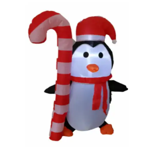 4' Penguin Christmas inflatable with Built-in LED Light {1}