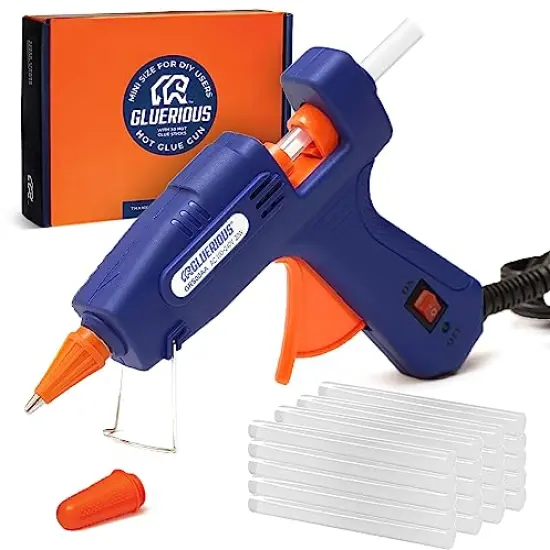 Mini Hot Glue Gun with 30 Glue Sticks for Crafts School & Christmas DIY Arts Home Quick Repairs, 20W, Blue {2}
