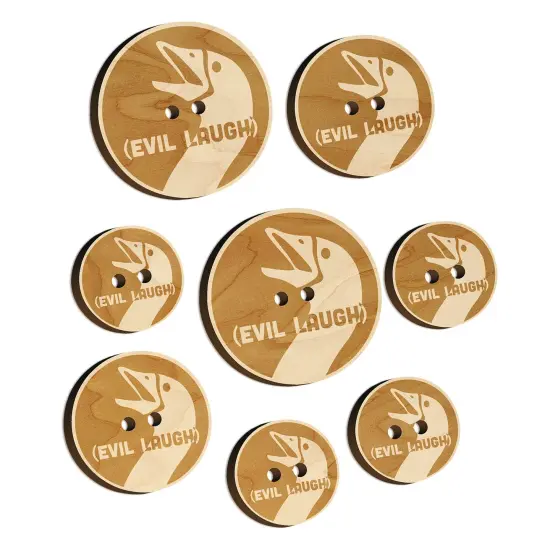 Goose Evil Laugh Wood Buttons for Sewing Knitting Crochet DIY Craft {7}