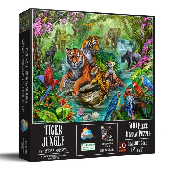 Sunsout Tiger Jungle 500 pc Jigsaw Puzzle 70806 {3}