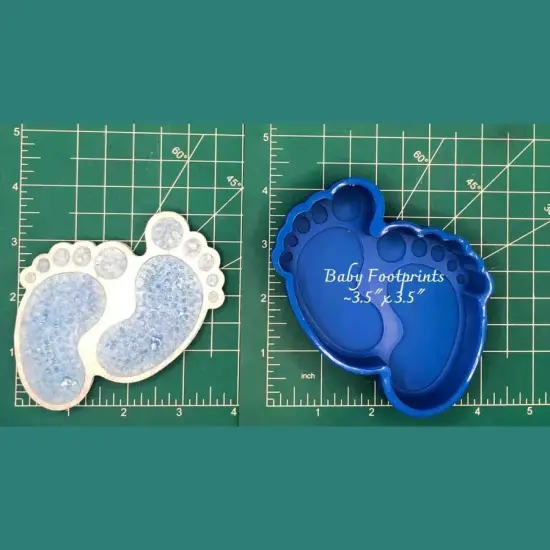Baby Footprints - Baby Feet - Silicone Freshie Mold {1}