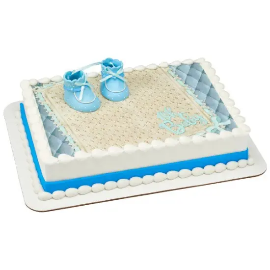 Blue Baby Booties DecoSet&reg; Cake Decoration {1}