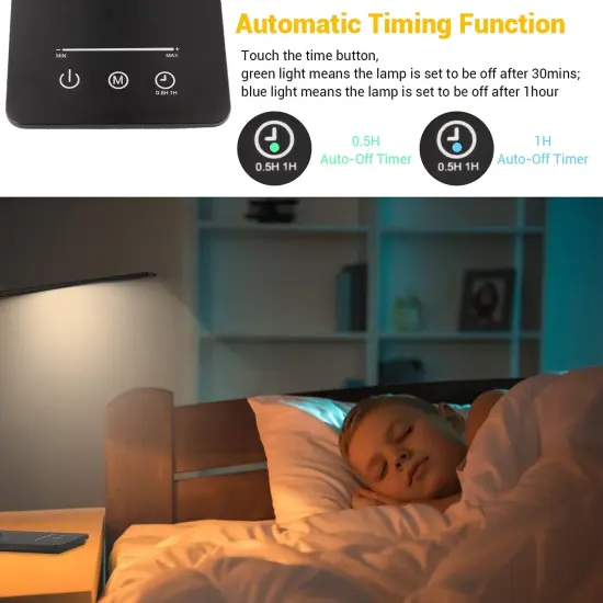 Desk Lamp, LED Desk Lamp, Desk Lamp for Home Office, 5 Color Modes Dimmable Desk Light, Desk Lamp with USB Charging Port, Office Lamp, Small Desk Lamps, Study Lamp, Reading Light, Table Lamp, Black {4}