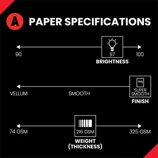 250 Sheets Opaque White 80lb, 8.5” x 11” Cardstock Paper, 216gsm, 1 Ream, Premium Super Smooth Heavy Cardstock Printer Paper for Ink Heavy Invitations, Cards, Menus, Images and More, 121947R {6}