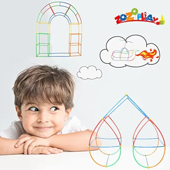 400 Pieces Straw Constructor STEM Building To Straws and Connectors Building Sets Colorful Motor Skills Interlocking Plastic Engineering Toys Best Educational Toys Boy & Girl&hellip; {5}