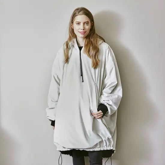 Reversible Oversized Hoodie Blanket for Adults Gray & gray {4}