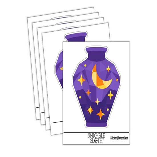 Bottle of Moon and Stars Waterproof Vinyl Phone Tablet Laptop Water Bottle Sticker Set - 5 Pack {2}
