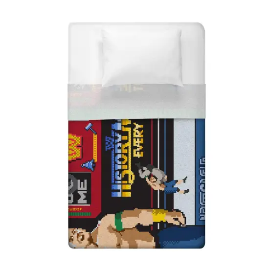 Sleep Squad WWE John Cena 60&rdquo; x 80&rdquo; Raschel Plush Blanket - Hustle Loyalty Respect {4}