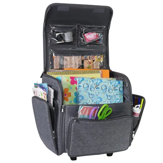 Deluxe Collapsible Rolling Scrapbook Case, Heather {2}