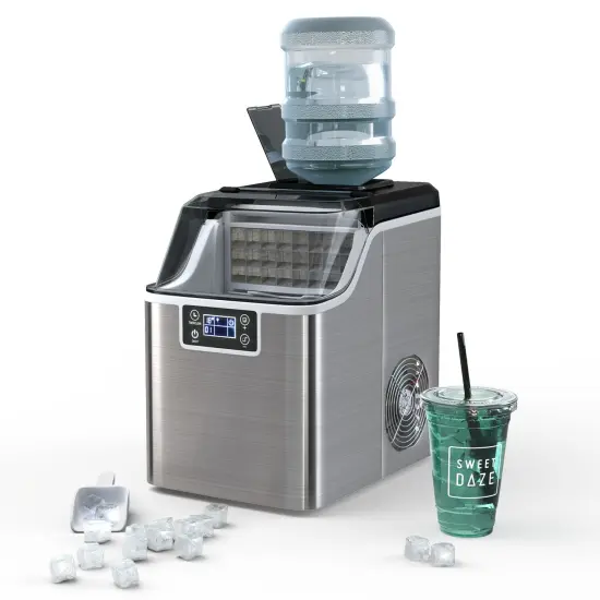 Electric Countertop Ice Maker with Ice Scoop and Basket-Sliver {3}