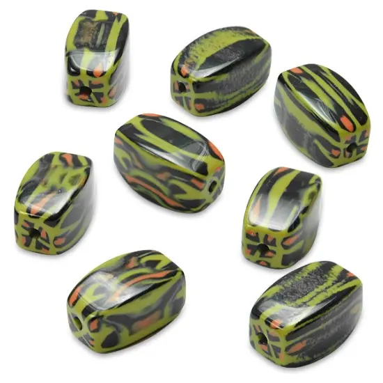 6 Packs of 24mm x 18mm Tribal Print Acrylic Bead 8 Inch Strand - BD54087 {1}