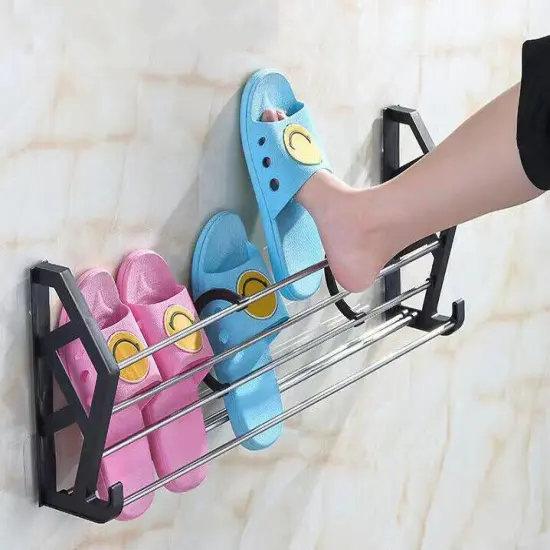 2 Sets Shoe Rack Over the Door Wall Mounted Storage Organizer . Black {5}