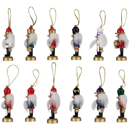 Northlight 12-Piece Red and Blue Mini Christmas Nutcracker Ornament Set 3.25" {3}