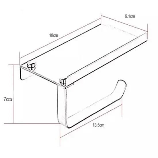 Toilet Paper Holder with Mobile Phone Storage Shelf Holders . {1}