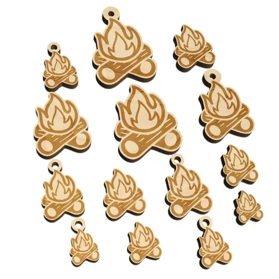 Campfire Cartoon Mini Wood Shape Charms Jewelry DIY Craft {7}