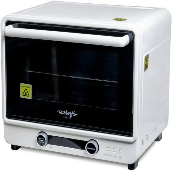 Makerflo 40 L Sublimation Oven for Tumbler, Bottle, Mug| Heat Resistant Gloves, 1 Wire Shelf, 1 Metal Mesh Shelf for Smaller Objects, and 1 Catch Plate | Ideal Gift for Crafters {1}