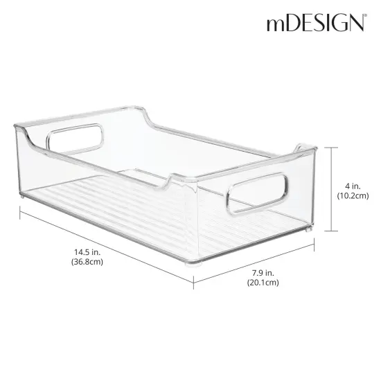 mDesign Kitchen Plastic Storage Organizer Bin, Open Dip Front and Handles {3}