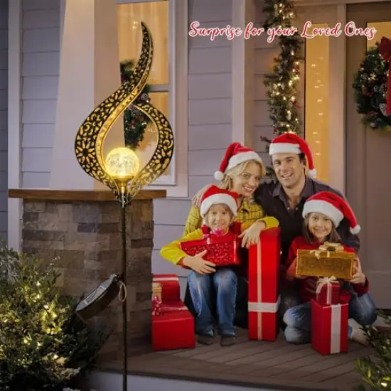 Outdoor Solar Lights Garden Stake Lights, Crackle Glass Globe,Waterproof LED Christmas Gift Fairy Lights for Pathway,Lawn,Patio or Courtyard (Bronze) {6}