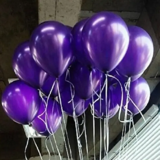 100pcs 10 inch Pearl Latex Colorful Thickening Purple {3}