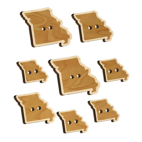 Missouri State Silhouette Wood Buttons for Sewing Knitting Crochet DIY Craft {2}