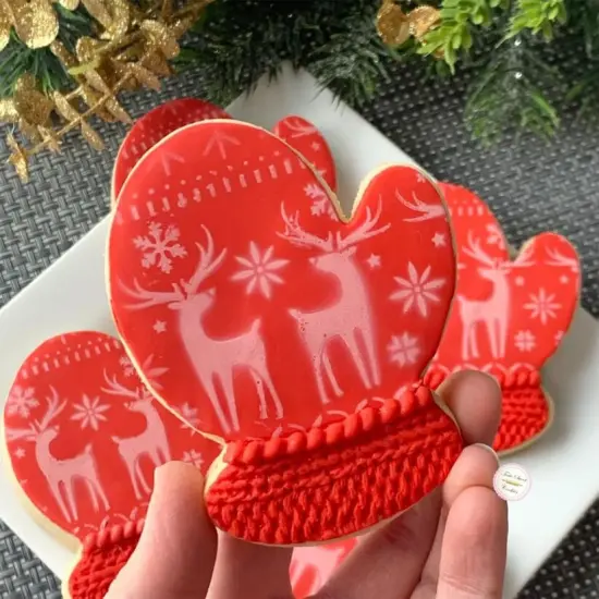 Nordic Christmas Sweater Background Cookie Stencil {3}