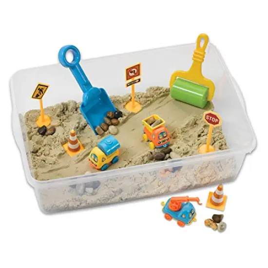 Sensory Bin: Construction Zone Playset - Preschool Learning Activities, Excavator Toys for Boys Ages 3-5+, Outdoor Toys and Gifts for Kids {4}