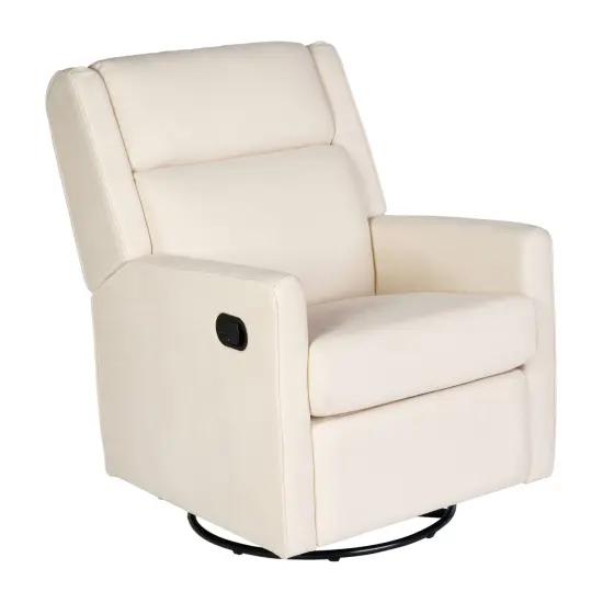 Merrick Lane Dara 3-in-1 Traditional Manual Recliner Rocker Swivel Glider Chair Cream {1}