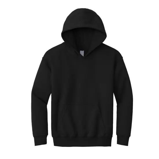 Port & Company&reg; Youth Core Fleece Pullover Hooded Sweatshirt Black {1}