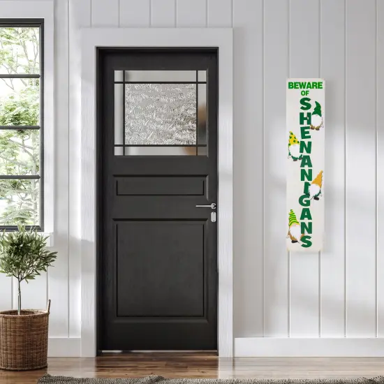 Northlight Beware of Shenanigans St. Patrick's Day Porch Board Sign - 36" White {4}