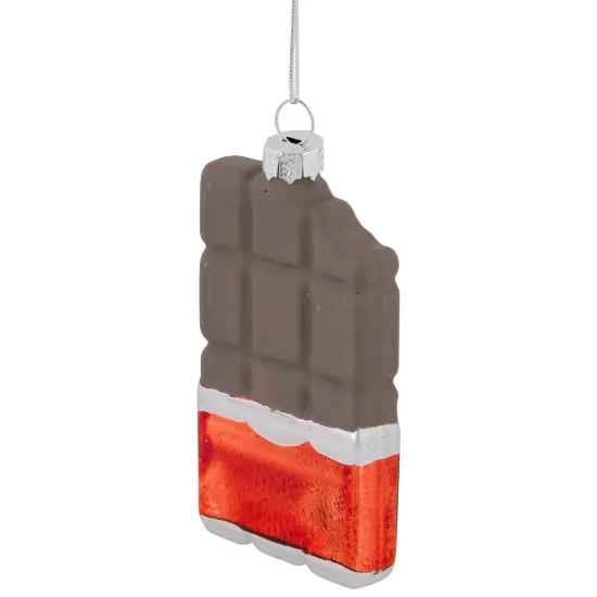 Northlight 3.5" Chocolate Candy Bar Glass Christmas Ornament Brown {6}