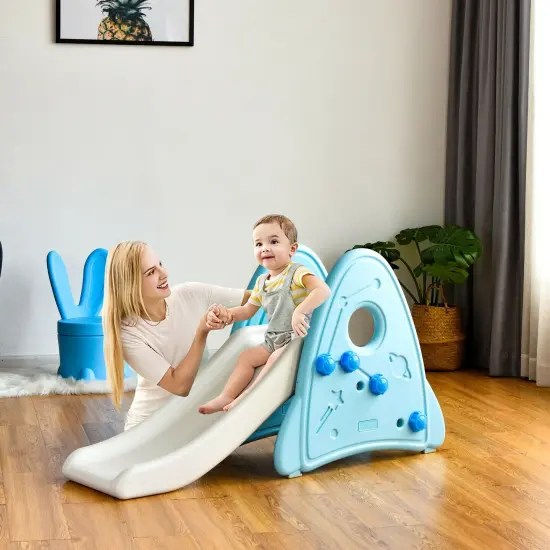 Freestanding Baby Slide Indoor First Play Climber Slide Set for Boys Girls Blue {3}
