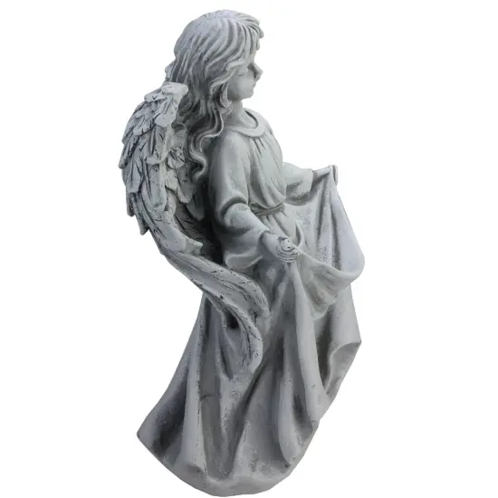 Northlight 16.5" Gray Angel Decorative Outdoor Garden Bird Feeder Statue {6}