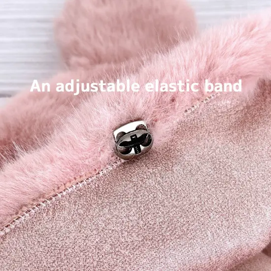 Wrapables Faux Fur Fluffy Bear Ears Winter Beanie Hat, Pink {5}