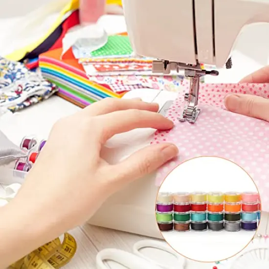 72 Pieces Bobbins Sewing Thread Kits, 437 Yards Per Thread Spools, Prewound Bobbin with Case 36 Colors Sewing Supplies for Hand & Machine Sewing, Emergency and Travel, DIY and Home {2}