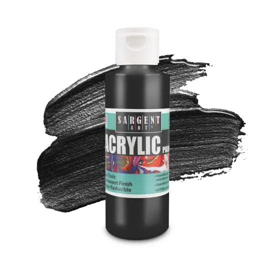 6 Pack Set Art Primary Acrylic Paint Set, 4 Ounce bottles , Non-Fading, Rich Vivid Pigments, Brilliant Matte Finish, Fast Dry Formula, Non-Toxic {4}